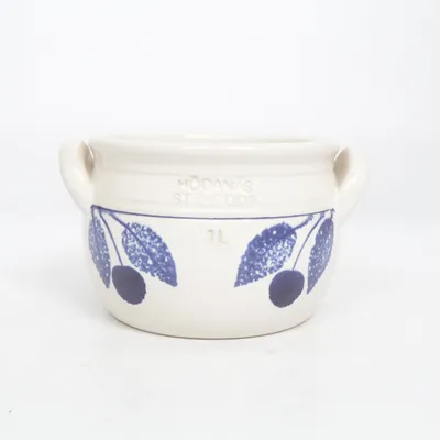 Urn pot (Beige, Blue) from Höganäs Keramik