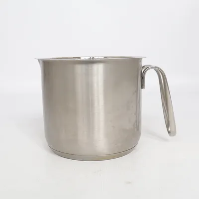 Measuring jug (Orthex, GastroMax, måttkanna, litermått, måttbägare, rostfri måttkanna, rostfritt stål, metallkanna, kanna, köksmått, köksredskap, bakning, matlagning, 1 liter, 1000 ml, silverfärgad, kök, second hand kök) from Orthex