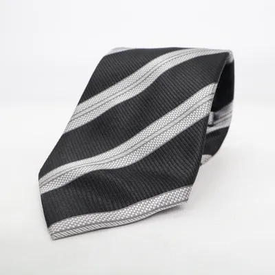Cravate (Noir, Gris) de Royal class Soie