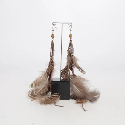 Boucles d'oreilles (Marron, Multicolore) Métal inconnu