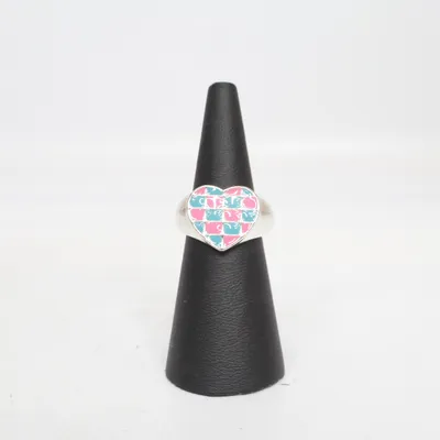 Ring (Silverfärgad, Rosa, Blå) Okänd metall