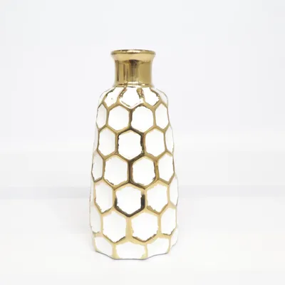 Vase (Hvid, Guld)
