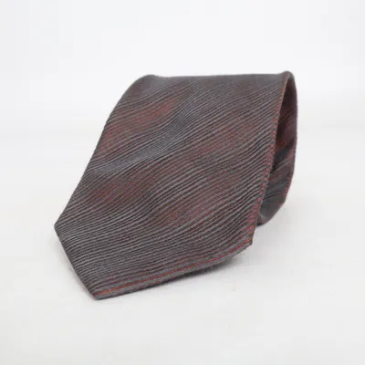 Cravate (Marron, Gris) de Monti Soie