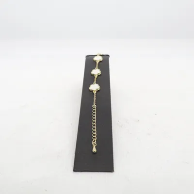Armband (Guldfärgad, Vit) Okänd metall