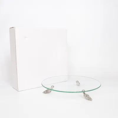 Présentoir à gâteau (Transparent, Argent)