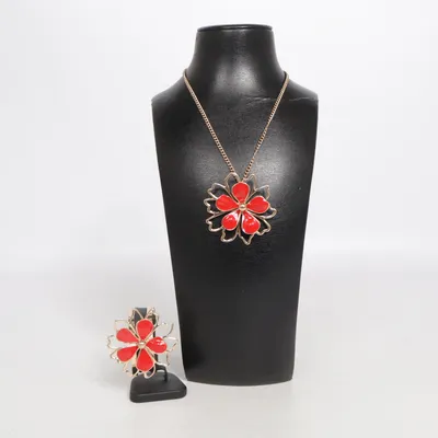 Sieradenset (Goud, Rood) Onbekend materiaal