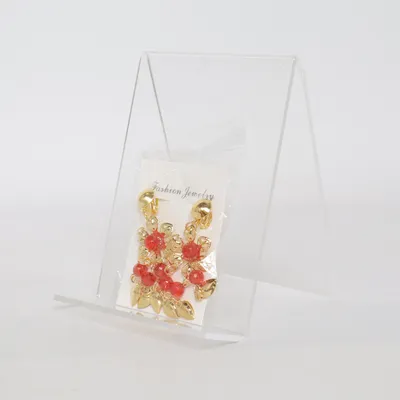 Boucles d'oreilles clips (Or, Rouge) de Fashion Jewelry Métal inconnu