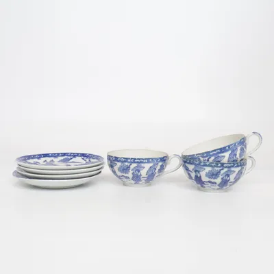 Serveringsset (Blå, Vit)