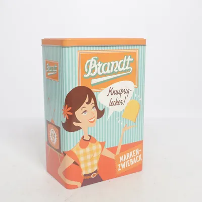 Burk (Brandt Markenzwieback Vorratsdose • Nostalgie Blechdose 50s Style Vintage Retro) från Brandt