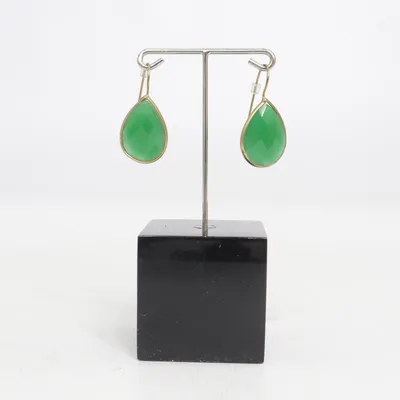 Boucles d'oreilles (Vert, Or) Métal inconnu