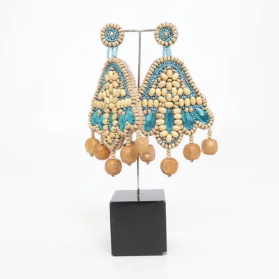 Earrings (Blue, Brown) from Kenneth Jay Lane Unknown metal