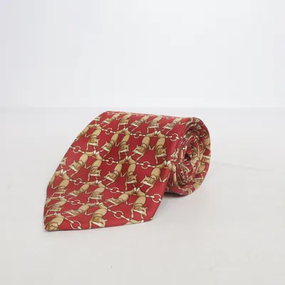 Krawatte (Rot, Beige) von Paolo Della Vigna Seide