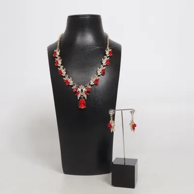 Parure de bijoux (Rouge, Or) de Fashion Jewelry Métal inconnu