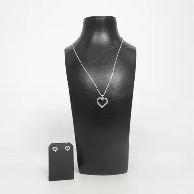 Jewelry set (Silver, Blue) Unknown metal