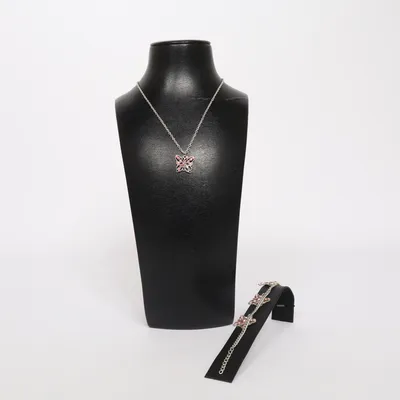 Sieradenset (Zilver, Roze) Onbekend materiaal