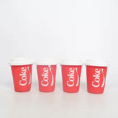 Drinking glass (Red, White) from Coca Cola