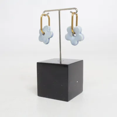 Boucles d'oreilles (Bleu, Or) Métal inconnu