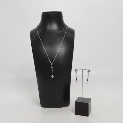 Parure de bijoux (Argent, Noir) de Ambre Métal inconnu