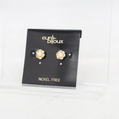Earrings (Gold, White) from Euro Unknown metal