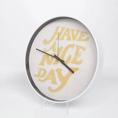 Wandklok (Wit, Zwart, Goud)