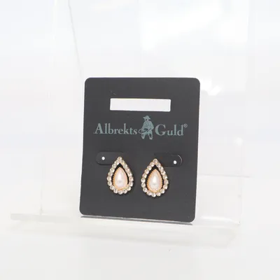 Örhängen (Guldfärgad, Vit) från Albrekts Guld Okänd metall