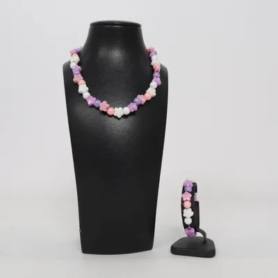 Sieradenset (Wit, Roze, Meerkleurig) Onbekend materiaal