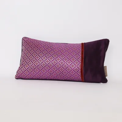 Sierkussen (Lila, Meerkleurig) van Mimou Zijde, Viscose