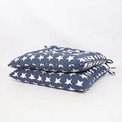 Stoelkussen (Wit, Blauw)