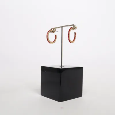Boucles d'oreilles (Or, Rouge) Acier inoxydable