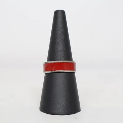 Ring (Silver, Red) Stainless steel