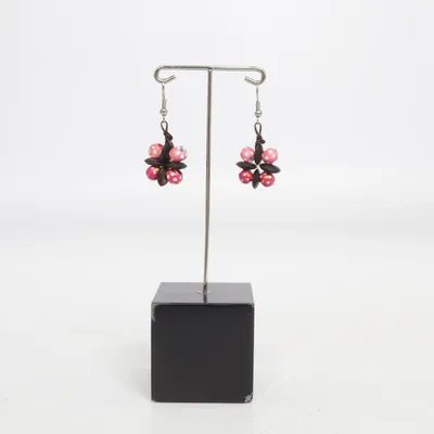Boucles d'oreilles (Rose, Marron, Multicolore) Métal inconnu