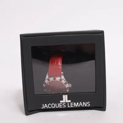 Armbandsur (Röd, Silverfärgad) från Jacques Lemans