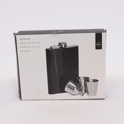 Hip flask (Black, Silver) from Premier