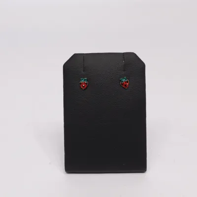 Earrings (Red, Green, Silver) Unknown metal