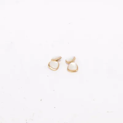 Boutons de manchette (Or, Blanc) Métal inconnu