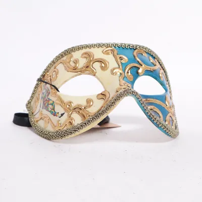 Masquerade mask (Blue, White, Gold)