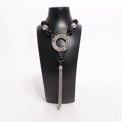 Necklace (Black, Silver) from Flame Unknown metal