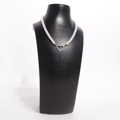 Necklace (White, Silver) from Gina Tricot Unknown metal, Plastic