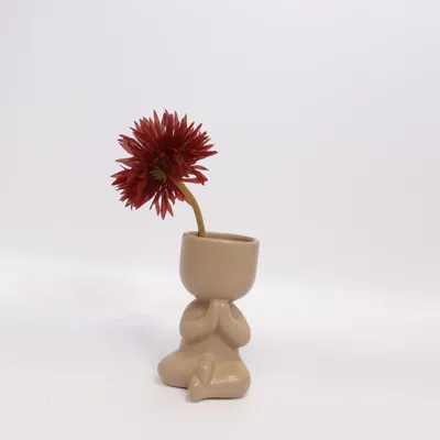 Vase (Beige, Red)