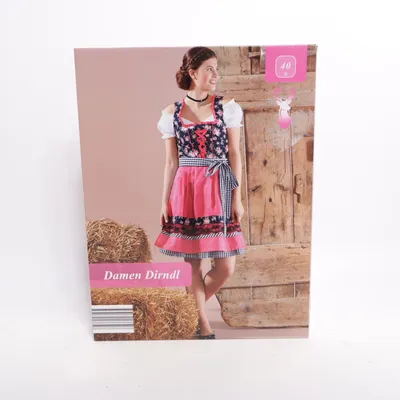Dirndl (Bleu, Rose, Blanc) Coton, Polyester