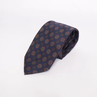 Cravate (Bleu, Marron, Jaune) de John Henric Soie