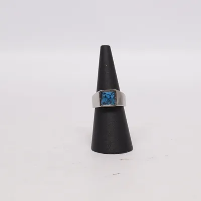 Ring (Silver, Blue) Stainless steel
