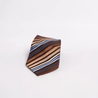 Stropdas (Bruin, Blauw, Beige) van Atlas Design Zijde