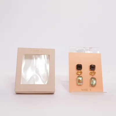 Earrings (Brown, Multicolored) from Notre-V Unknown metal, Plastic
