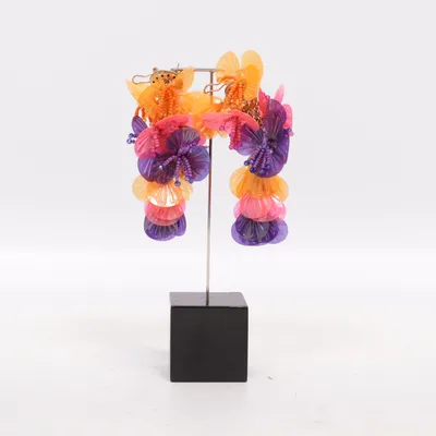 Earrings (Purple, Pink, Orange) Unknown metal