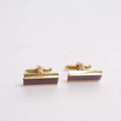 Manchetknapper (Guld, Rød) Guld