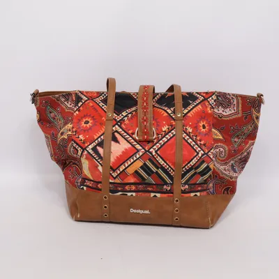Håndtaske (Brun, Rød, Flerfarvet) fra Desigual Polyester, Polyurethan