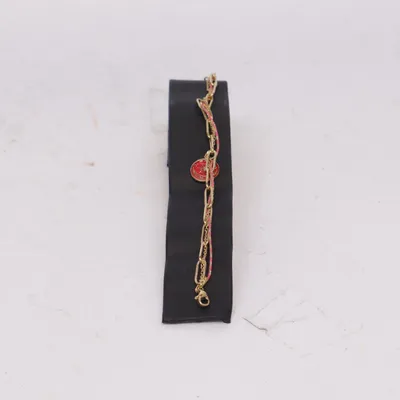 Ankelkæde (Guld, Rød) fra My Jewellery Ukendt metal