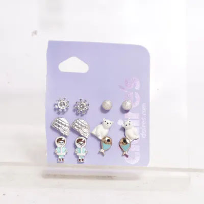 Earrings (White, Blue, Silver) from Claire's Unknown metal