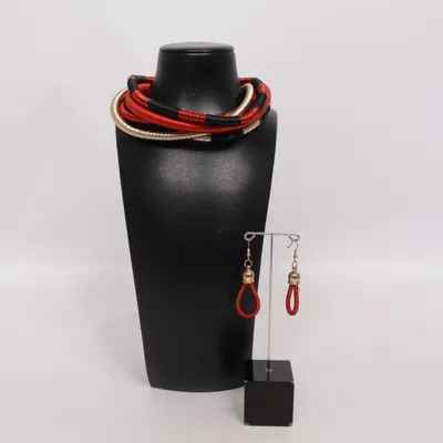 Jewelry set (Red, Black, Gold) from Fashion Jewelry Unknown metal